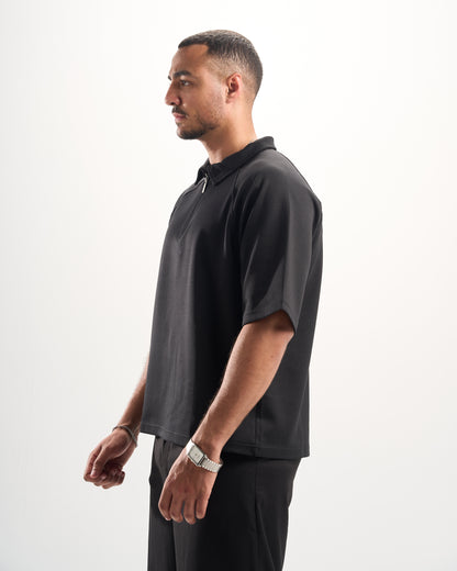 Black Zip-Up Polo