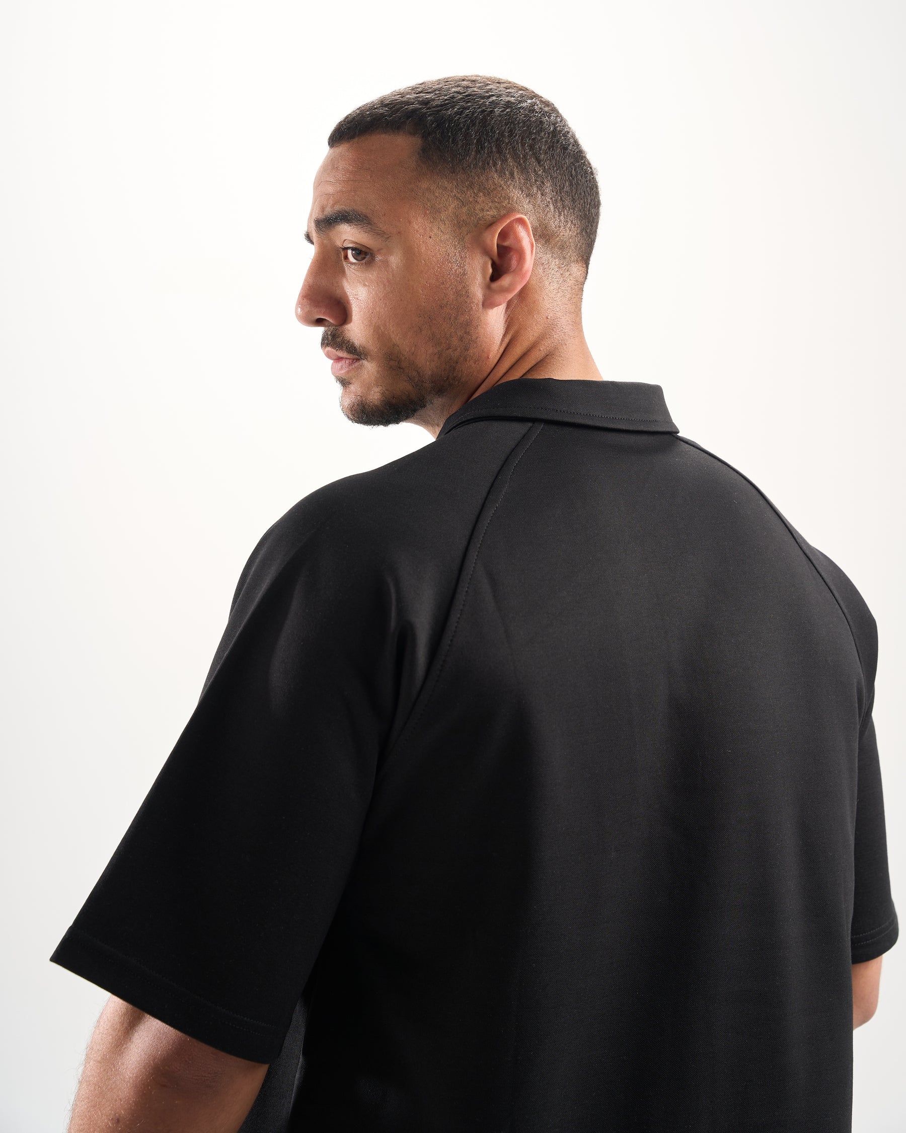 Black Zip-Up Polo