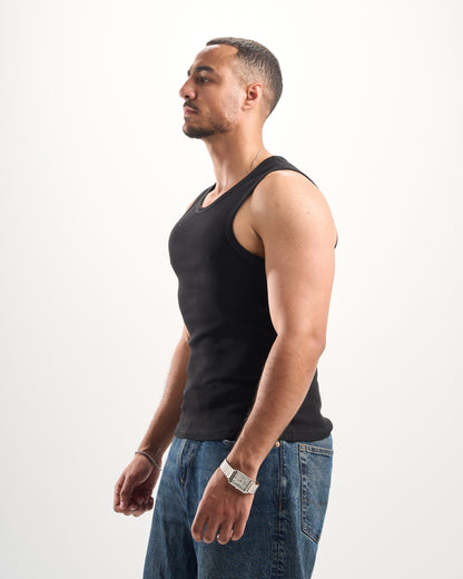 Black Ribbed Tank Top