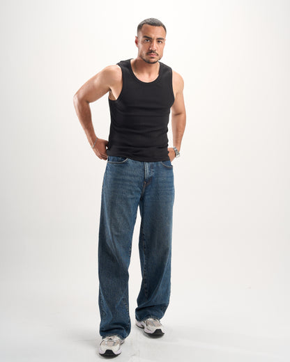 Black Ribbed Tank Top