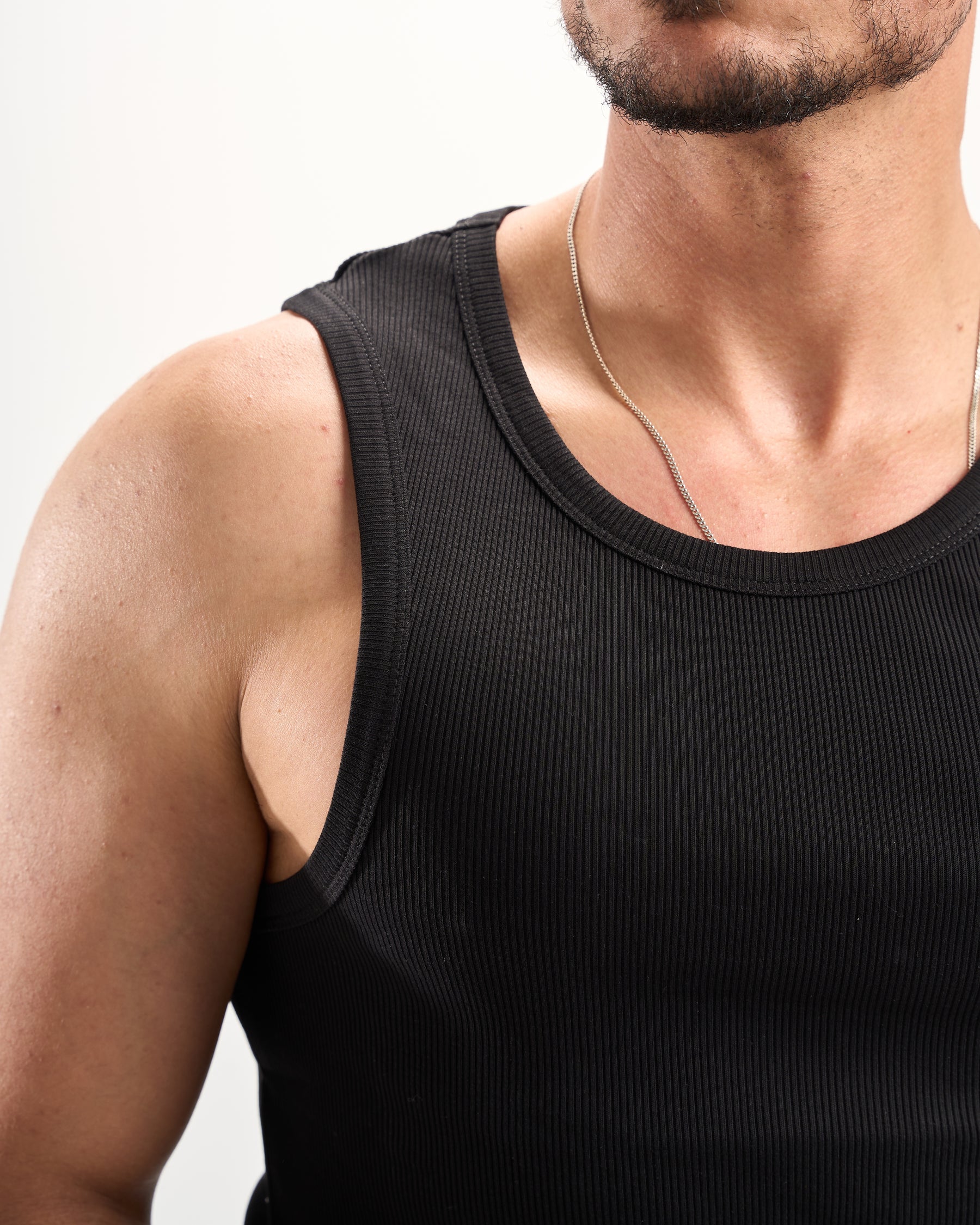 Black Ribbed Tank Top