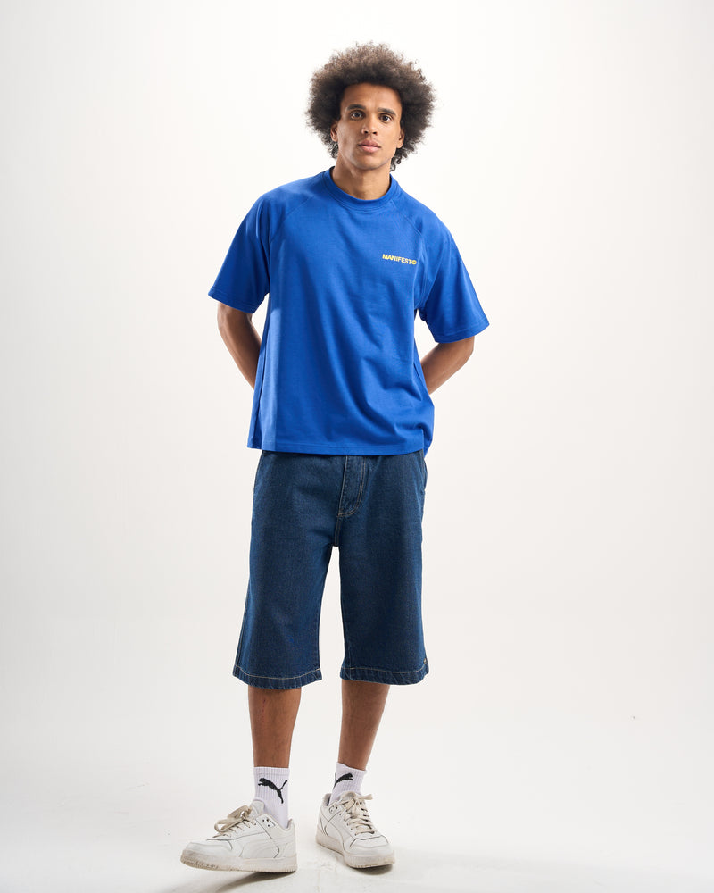 Blue Boxy Summer Tee
