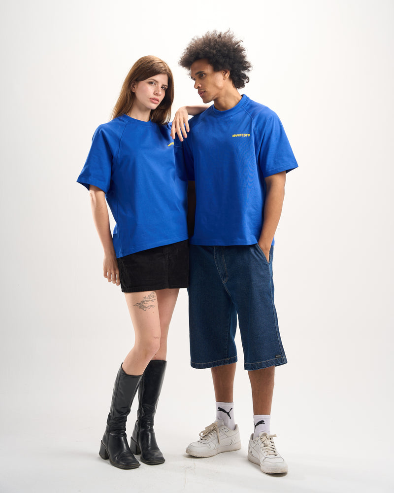 Blue Boxy Summer Tee